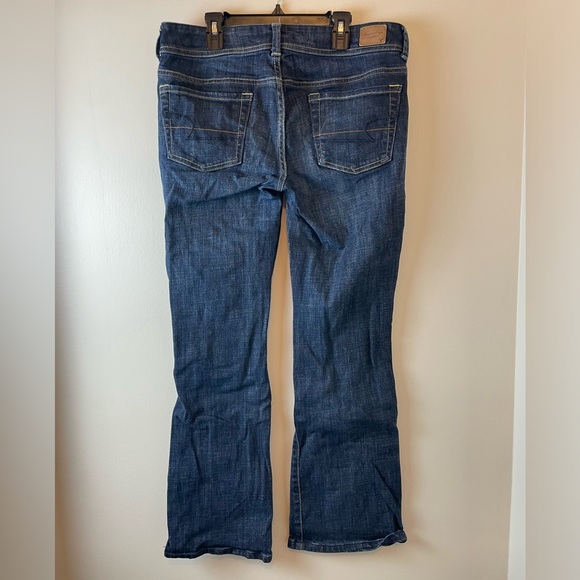 American Eagle Dark Wash Original Boot Cut Low Rise Jeans, Size 8 Short - Picture 2 of 4